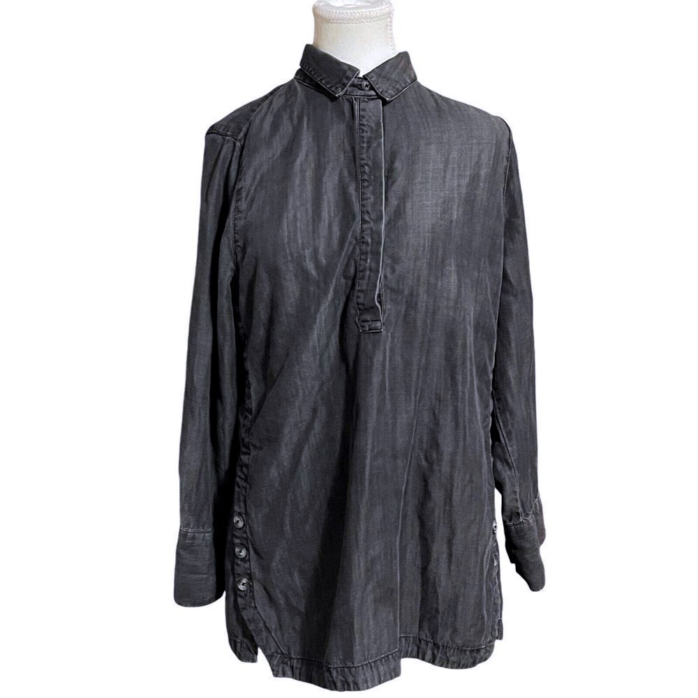Chico's‎ Lagen Look Black Pullover Long Sleeve Tunic Casual Flowy Top Blouse 1